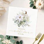 Greenery Pompoen Herfst Vrijgezellenfeest Servette Servet<br><div class="desc">Delicate waterverf groen herfst-thema vrijgezellenfeesten servetten. Eenvoudig te personaliseren met uw gegevens. Neem contact met mij op via chat als je vragen hebt over het kunstwerk of maatwerk nodig hebt. LET OP: Voor hulp bij bestellingen,  verzending,  productinformatie,  enz.,  neem direct contact op met Zazzle Customer Care https://help.zazzle.com/hc/en-us/articles/221463567-How-Do-I-Contact-Zazzle-Customer-Support-.</div>