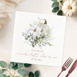 Greenery Pompoen Herfst Vrijgezellenfeest Servette Servet<br><div class="desc">Delicate waterverf groen herfst-thema vrijgezellenfeesten servetten. Eenvoudig te personaliseren met uw gegevens. Neem contact met mij op via chat als je vragen hebt over het kunstwerk of maatwerk nodig hebt. LET OP: Voor hulp bij bestellingen,  verzending,  productinformatie,  enz.,  neem direct contact op met Zazzle Customer Care https://help.zazzle.com/hc/en-us/articles/221463567-How-Do-I-Contact-Zazzle-Customer-Support-.</div>