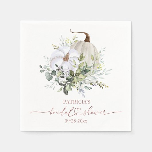 Greenery Pompoen Herfst Vrijgezellenfeest Servette Servet (Voorkant)