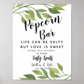 greenery Popcorn Bar trouwbord Poster (Voorkant)