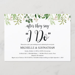 Greenery Post Wedding Brunch Invitation Kaart