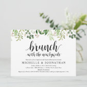 Greenery Post Wedding Brunch Invitation Kaart (Staand voorkant)