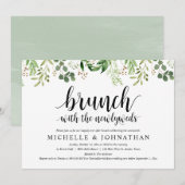 Greenery Post Wedding Brunch Invitation Kaart (Voorkant / Achterkant)