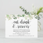 Greenery Post Wedding Brunch Invitation Kaart (Staand voorkant)