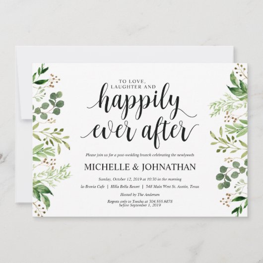 Greenery Post Wedding Brunch Invitation Kaart (Voorkant)