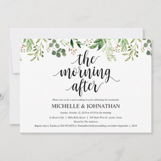 Greenery Post Wedding Brunch Invitation Kaart (Voorkant)
