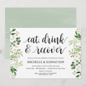Greenery Post Wedding Brunch Uitnodigingskaart Kaart (Voorkant / Achterkant)