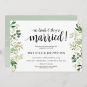 Greenery Post Wedding Brunch Uitnodigingskaart Kaart (Voorkant / Achterkant)