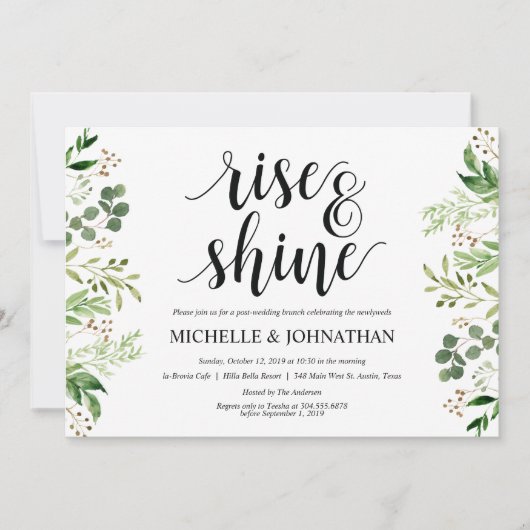 Greenery Post Wedding Brunch Uitnodigingskaart Kaart (Voorkant)