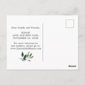 Greenery Postponed Wedding Change the Date Briefkaart (Achterkant)