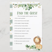 Greenery Prince Lion Baby shower vindt de gast (Voorkant / Achterkant)