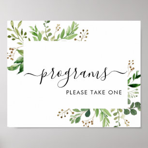 Greenery-programma's Neem één teken. Poster