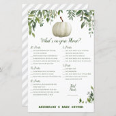 Greenery Pumpkin Baby shower Game PRINED (Voorkant / Achterkant)