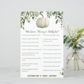Greenery Pumpkin Baby shower Game PRINED (Staand voorkant)