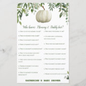 Greenery Pumpkin Baby shower Game PRINED (Voorkant)