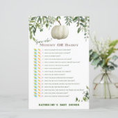 Greenery Pumpkin Baby shower Game PRINED (Staand voorkant)