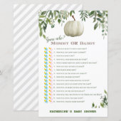 Greenery Pumpkin Baby shower Game PRINED (Voorkant / Achterkant)