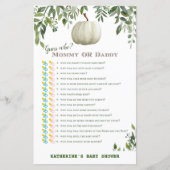 Greenery Pumpkin Baby shower Game PRINED (Voorkant)