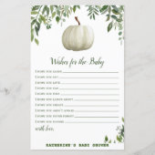 Greenery Pumpkin Baby shower Game PRINED (Voorkant)