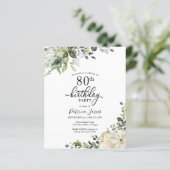 Greenery Pumpkin Budget 80th Birthday Invitation (Staand voorkant)