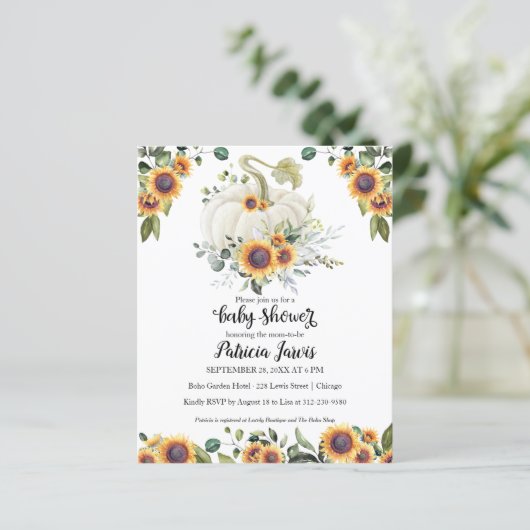 Greenery Pumpkin Budget Baby shower (Staand voorkant)