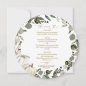 Greenery Pumpkin Circle Wedding Menu Kaart (Voorkant)