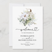 Greenery Pumpkin Fall Wedding Ceremony Programma (Voorkant)