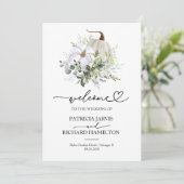 Greenery Pumpkin Fall Wedding Ceremony Programma (Staand voorkant)