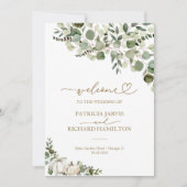 Greenery Pumpkin Fall Wedding Ceremony Programma (Voorkant)