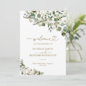 Greenery Pumpkin Fall Wedding Ceremony Programma (Staand voorkant)