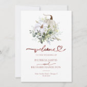 Greenery Pumpkin Fall Wedding Ceremony Programma (Voorkant)