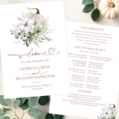 Greenery Pumpkin Fall Wedding Ceremony Programma