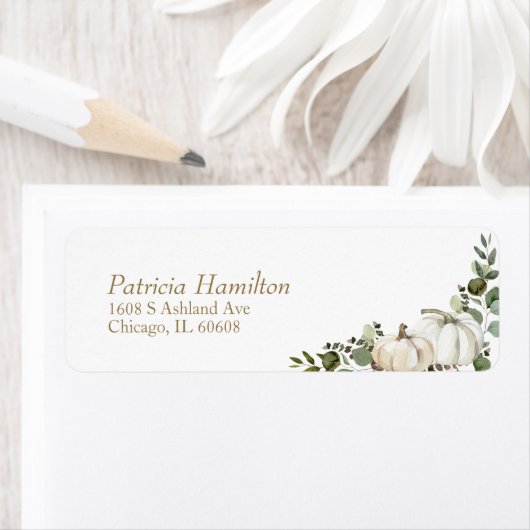 Greenery Pumpkin Fall Wedding Etiket (Insitu)