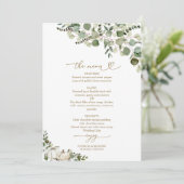 Greenery Pumpkin Fall Wedding Menu Kaart (Staand voorkant)