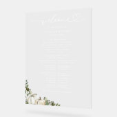 Greenery Pumpkin Fall Wedding Program Sign Acryl Bord (Hoek)