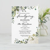 Greenery Pumpkin Friendsgiving Dinner Invitation (Staand voorkant)