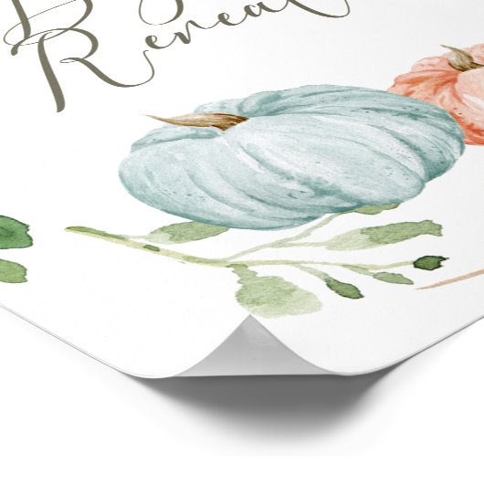 Greenery Pumpkin Gender onthullen Herfst Welkomstb Poster (Hoek)