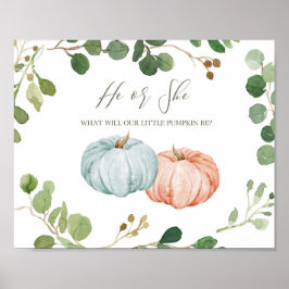 Greenery Pumpkin Gender onthult welkomstdecoratie Poster