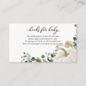Greenery Pumpkin Herfst Baby shower Boeken voor Ba Informatiekaartje (Voorkant)
