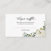 Greenery Pumpkin Herfst Baby shower Diaper Raffle Informatiekaartje (Voorkant)