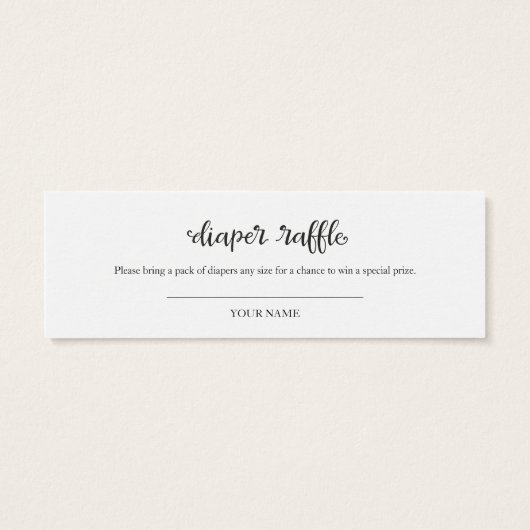 Greenery Pumpkin Herfst Baby shower Diaper Raffle Mini Visitekaartjes (Achterkant)