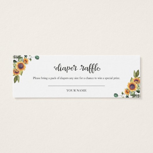 Greenery Pumpkin Herfst Baby shower Diaper Raffle Mini Visitekaartjes (Achterkant)