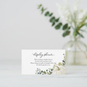 Greenery Pumpkin Herfst Baby shower Display Douche Informatiekaartje (Staand voorkant)