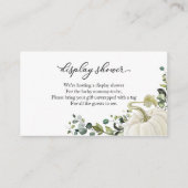 Greenery Pumpkin Herfst Baby shower Display Douche Informatiekaartje (Voorkant)