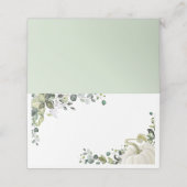 Greenery Pumpkin Herfst Baby shower Place Card Plaatskaartje (Buitenkant ongevouwen)