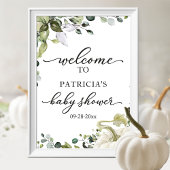Greenery Pumpkin Herfst Baby shower Welkom Poster