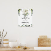 Greenery Pumpkin Herfst Baby shower Welkom Poster (Keuken)