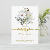 Greenery Pumpkin Herfst Bridal Shower Kaart (Staand voorkant)