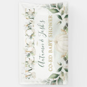 Greenery Pumpkin Herfst Coed Baby shower Welkom Spandoek (Verticaal)