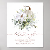 Greenery Pumpkin Herfst Datum Nachtingang Poster (Voorkant)